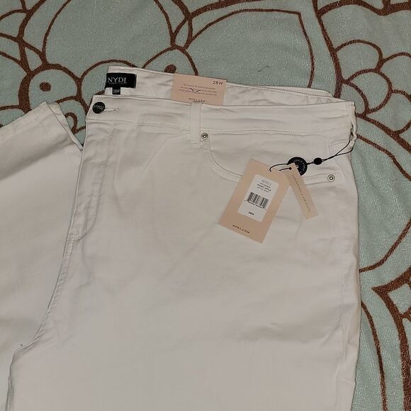 NYDJ Sheri Skinny Ankle Jeans Optic White NWT Plus Size 28 28W - Picture 2 of 10